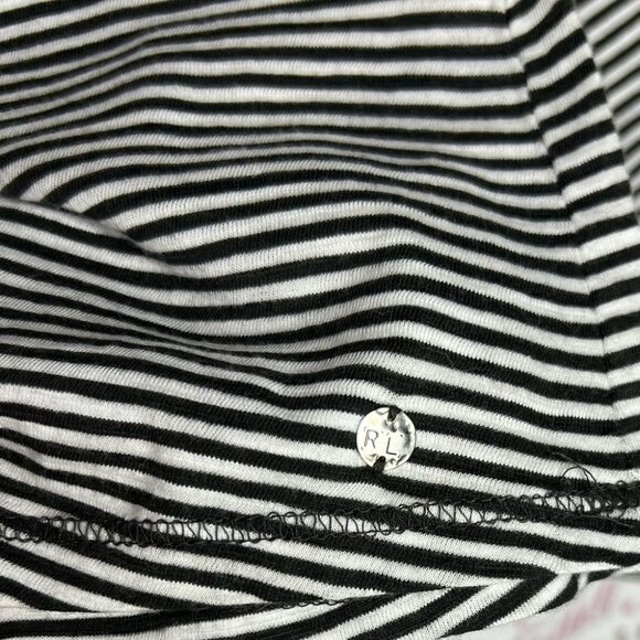 Ralph Lauren shirt long sleeve striped black and white with metal emblem logo - Picture 5 of 11